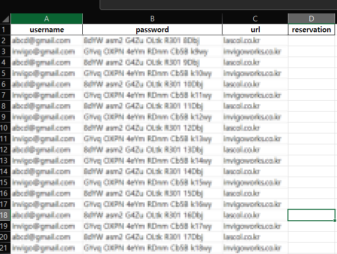 엑셀을 통한 블로그 관리 과정